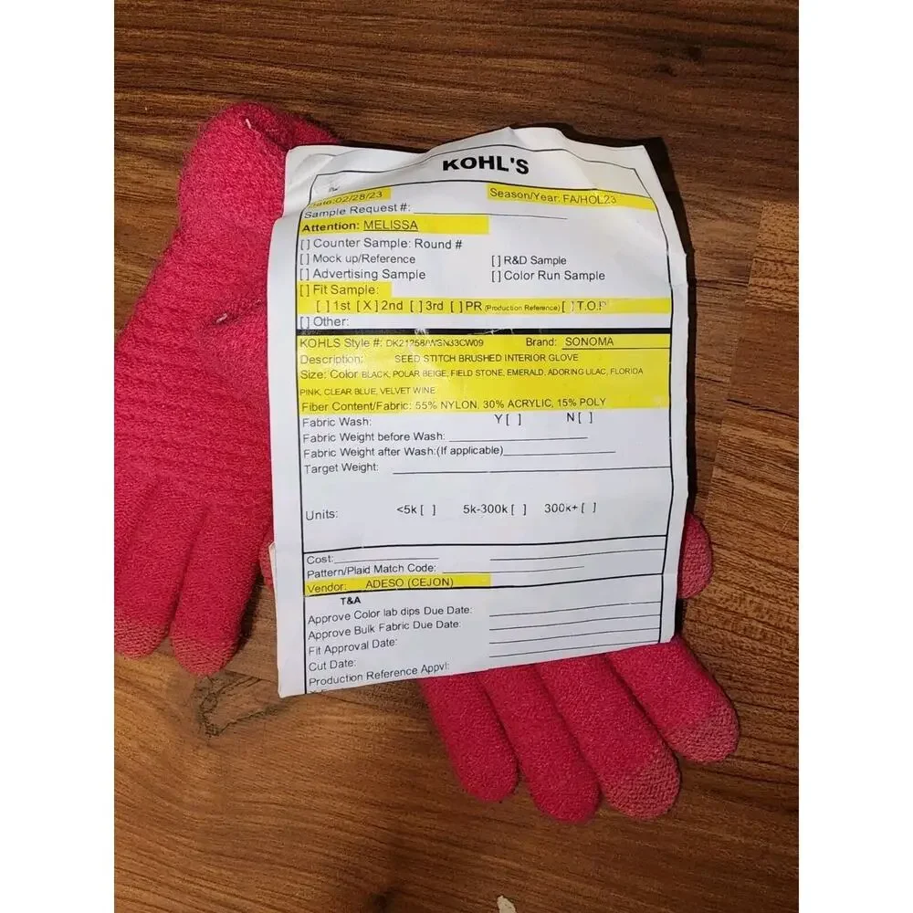 Womens Gloves Pink Fleece Warm Winter Can Use Fingerprints 5001